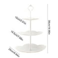 thumbnail image 3 of 3-Tier Cupcake Stand | White Plastic Dessert Tower Display Tray | For Parties, Weddings & Events | 10.2 x 10.2 x 15.8 inch Multi-Layer Serving Platter, 3 of 6