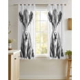 thumbnail image 4 of Vintage Grey Cow Sheer Curtains 39 Inch Length 2 Panels Set for Living Room/Bedroom, Wooden Retro Art Animals Kitchen Curtains Grommet Semi-Sheer Curtains Drapes Voile Window Treatments 27.5"x39"x2, 4 of 7