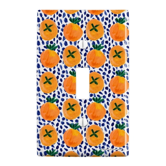 Citrus and Blue Dots Plastic Wall Decor Toggle Light Switch Plate Cover