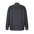 thumbnail image 5 of IYTR Men's Round Neck Sweatshirt Solid Color Long Sleeve Zipper Pullover Sweatshirt Loose Fashion Casual Sweater Dark Gray L, 5 of 6