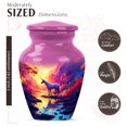 thumbnail image 2 of JAGASY Unicorn Miniature Urn for Sister, Pink Small Urns for Human Ashes Keepsake, Sunset Forest Trees & Mountain River Decorative Urns for Siblings, Cremation Urn for Brother, (3 Inch), 2 of 7