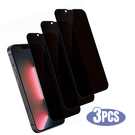 3pcs BLUUMTEK Privacy Tempered Glass Screen Protector for iPhone 13 AntiSpy Screen Protector
