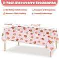 thumbnail image 4 of Strawberry Tablecloth Pink Birthday Party Decorations Disposable Table Covers for Strawberry Shortcake Party Supplies 54 x 108 in 3-Pack Design 2, 4 of 6