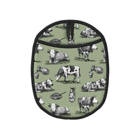 

Lukts Farm Cows Print Silicone Pot Mat Mitten With Hanging Loop Heat Resistant Oven Mitts Non-Slip Bbq Baking Smoking Potholders