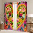 thumbnail image 2 of Manfei Colorful Graffiti Flower Curtains Pack of 2 (42x84 Each),Oil Painting Artwork Curtains Blackout,Pink Green Orange Bedroom Curtains For Girls Kids,Microfiber Bedroom Decor, 2 of 6