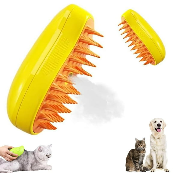 Steamy Cat Brush - 3 In1 Cat Steamy Brush, Self Cleaning Steam Cat Brush, Cat Steamer Brush for Massage for Removing Tangled And Loosse Hair (Green)