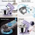 thumbnail image 6 of Ailessom New Stand Mixer,6.5-QT 10-Speed Tilt-Head Kitchen Electric Mixer with Bowl, Dough Hook, Beater, Whisk for Most Home Cooks, (Vine Purple）, 6 of 8