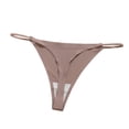 thumbnail image 2 of WULMLEO Women's Metallic Thong Bikini Bottom Low Rise Cheeky Swim Bottoms Beachwear Light Gray S, 2 of 3