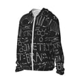 thumbnail image 2 of Rocae Black Scientific Print Breathable Sun Protection Hoodie Quick-Dry Lightweight Long Sleeve Hoodie Unisex Running Sports Shirt Small, 2 of 9