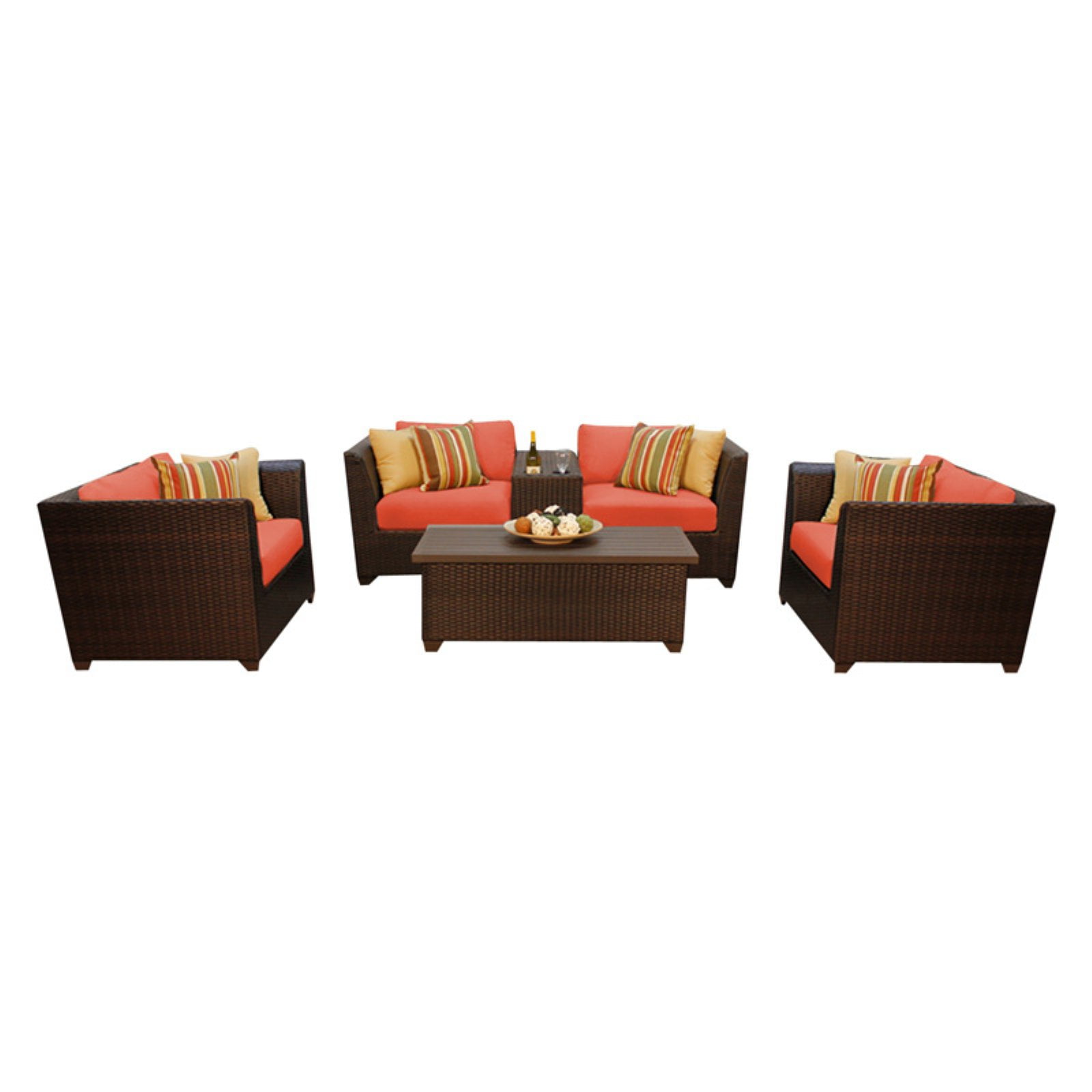 TK Classics Barbados Wicker 6 Piece Patio Conversation Set with Coffee Table and 2 Sets of... by TK Classics