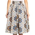 thumbnail image 2 of Sakkas Celine African Dutch Ankara Wax Print Full Circle Skirt - 531-White - One Size Regular, 2 of 5