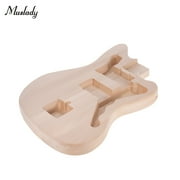 Muslady MZB-T DIY Electric Guitar Unfinished Body Guitar Barrel Blank Basswood Guitar Body Replacement Parts for Mustang Guiatrs