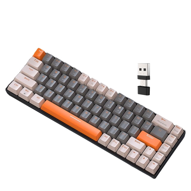TISHITA Mechanical Gaming Keyboard 2 Connection Modes 68 Keys PBT Key Caps Portable Type B