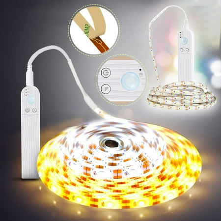 

Fridja 6.56ft Motion Sensor LED Light Strip Waterproof Induction Night Light Battery Powered Wardrobe Bed Bottom Smart Lighting