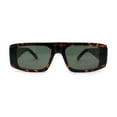 thumbnail image 2 of Mod Retro Flat Top Narrow Rectangle Exposed Lens Sunglasses Tortoise Green, 2 of 4