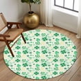 thumbnail image 3 of St. Patrick's Day Round Rug 6ft Washable Circle Kitchen Rugs Non Slip Spring Yellow Green Four-leaf Grass Large Area Rug Indoor Floor Carpet for Bedroom Living Room Home Office Dining Room Nursery, 3 of 7