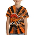 thumbnail image 2 of ZHOGXU Big Boys Girls T Shirt Short Sleeve Round Neck Dinosaur Print Comfortable Lightweight Tee Tops For Casual Daily Wear Orange 10-11 Years, 2 of 6