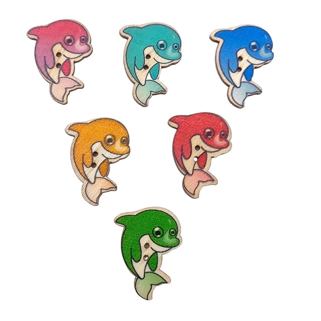 50 Pieces Cartoon Buttons Colorful Small Handmade Crafts Cartoon Mixed 2-holes Sewing Accessory Clothes Button Headwear Handicrafts Jackets