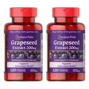 (2 pack) Puritan's Pride Grapeseed Extract 200 mg-120 Capsules