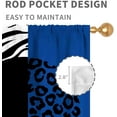 thumbnail image 4 of Blue Black Curtains, Modern Women Girls Leopard Print Sexy Safari Cheetch Romantic Valentine''s Day Abstract Window Drapery Treatments for Bedroom Living Room Bathroom Kitchen 2 Panels, 42"x63" Inch, 4 of 4