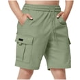 thumbnail image 3 of Pretxorve Kids Boys Cargo Shorts Summer Solid Elastic Waist Loose with Side Pockets Casual Bottoms Sizes 5‑15Y, 3 of 5