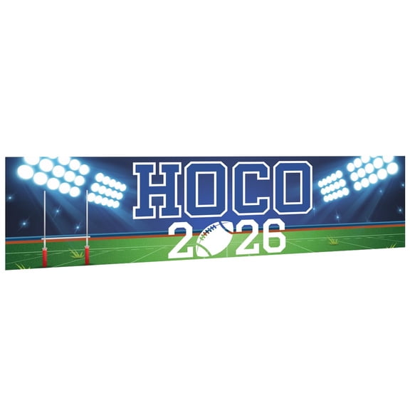 Large Homecoming Banner 2025, HOCO Sign with Football Field Design, Game Day HOCO Decorations with Adhesive Dots