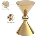 thumbnail image 4 of Meridian Furniture Malia Gold Metal Hourglass Shaped End Table, 4 of 5
