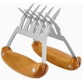 thumbnail image 1 of Jinsinto 2 Piece Meat Grinder, Stainless Steel Meat Grinder, Roast Chicken Meat Grinder (Log Handle + 304 SST, Brown), 1 of 4