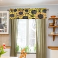 thumbnail image 5 of Coolnut Retro Sunflower Valance Faux Linen Small Window Curtains Short Rod Pocket Valances for Kitchen, Living Room, Bathroom, Modern, 54" L x 18" W Home Decor, 5 of 6