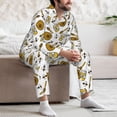 thumbnail image 7 of Salouo Honey Print Button-Front Long Sleeve Pajama Set for Men, Soft 2Pjs Men's Long Sleeve Sleepwear-Medium, 7 of 7