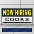 thumbnail image 3 of Now Hiring Cooks 13 oz Heavy Duty Vinyl Banner Cook Jobs Available Line Cook Help Wanted Sign for Business Advertising Indoor/Outdoor Single-Sided with Metal Grommets (1.5x5 ft, Bk & Wh & Ye), 3 of 6