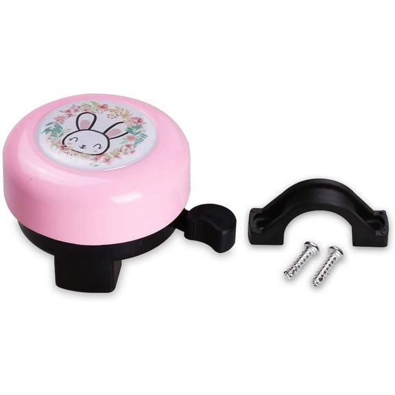 Mini-Factory Bike Bell for Kid Girls, Cute Pink Girly Rabbit Children's Bike Accessory Safe Cycling Ring Horn for Bicycle Handlear (Pink Rabbit)