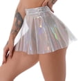 thumbnail image 2 of Zaldita Transparent High Waist Skirts Clear PVC Pleated Women Bodycon Zipper Rave Festival Skirts Transparent M, 2 of 7