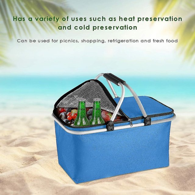 Bolsa de almuerzo de picnic con aislamiento grande47 * 27 * 23cm LingWen 8390611001537