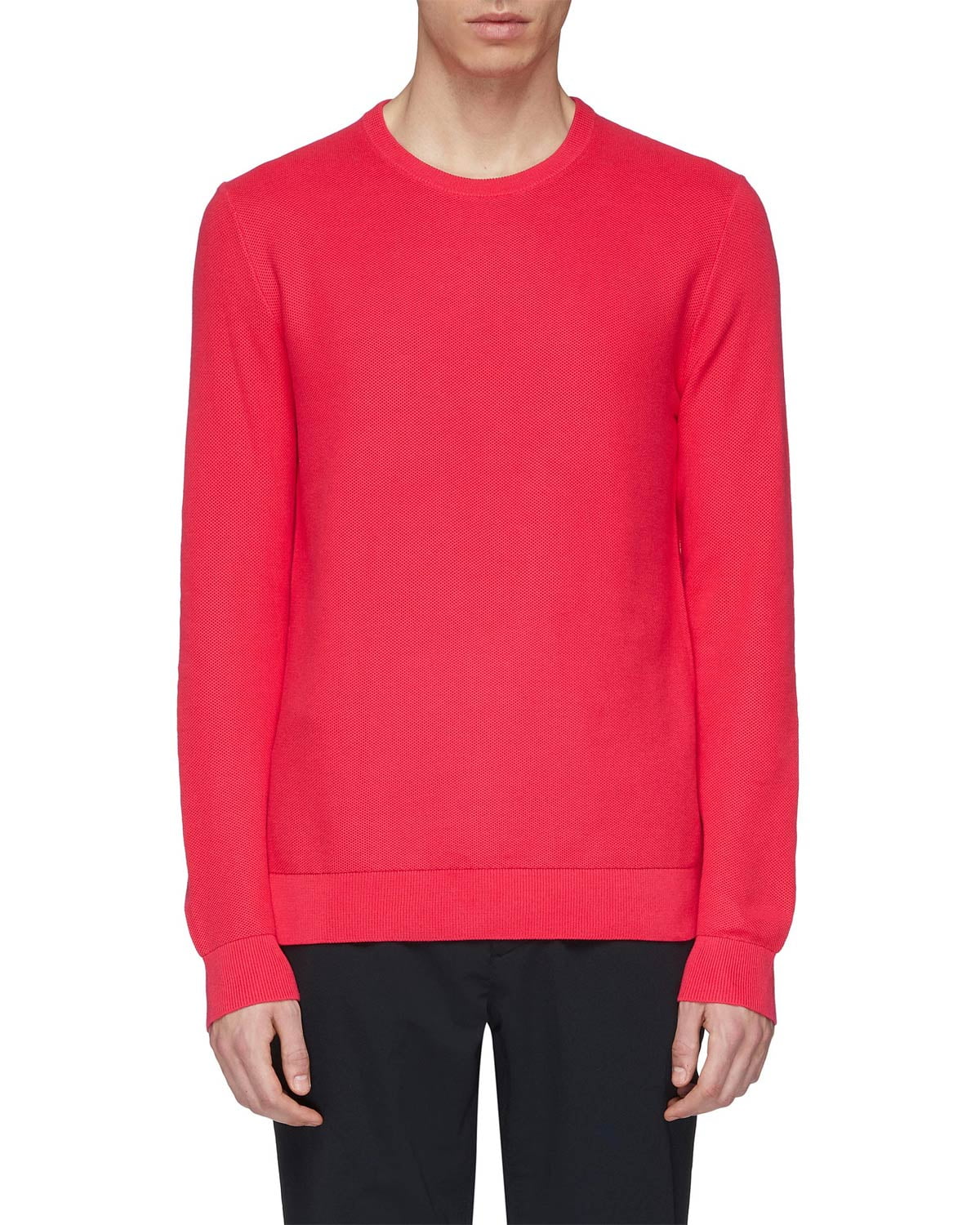 Theory Men's Riland Pique Crewneck Cotton Sweater