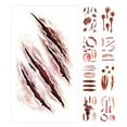 thumbnail image 1 of Fairnull 4 Pcs Autocollants Cicatrices Résistants à la Transpiration Horribles Imperméables Réalistes Autocollants de Suture pour le Visage, 1 of 8
