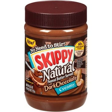 Skippy Creamy Natural Peanut Butter Spread With Dark Chocolate Skippy Creamy Natural Peanut Butter Spread With Dark Chocolate