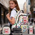 thumbnail image 2 of Pzuqiu Book Reading Axolotl 4 Piece School Backpack Set 17 Inch for Girls Middle School Students with Lunch Bag Pencil Case Large Capacity Schoolbag with Breathable Shoulder Straps for Back to School, 2 of 7
