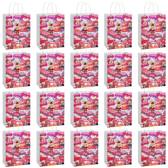 20pcs Ranma 1/2 Party Bags, Anime Cartoon Gift Bags, Cartoon paper Candy Bags for Themed Birthday Party Decoration Supplies