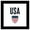Black Framed Version, variant on Gallery Pops Team USA - Retro Shield Wall Art, Unframed Version, 12" x 12"