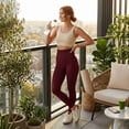 thumbnail image 5 of COUVER Women's Cotton Blend High Waisted Compression Leggings Navy One Size, 5 of 6