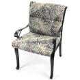 thumbnail image 4 of Jordan Manufacturing 44" x 22" Latigo Marzipan Beige Stripe and Hemsworth Marzipan Beige Leaves Reversible Rectangular Outdoor Chair Cushion with Ties and Hanger Loop, 4 of 12