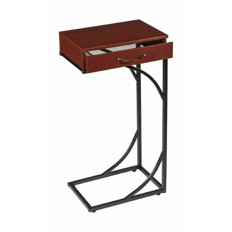 Side Sofa End Table Wood Desk TV Computer Coffee Tray Slide Under Couch with Drawer