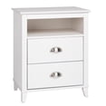 thumbnail image 2 of Home Square 2 Piece Solid Wood Nightstand Set with 2 Drawer in White, 2 of 7
