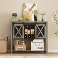 thumbnail image 4 of 46.5" Coffee Bar Cabinet with Sliding Barn Doors, Stemware Rack & 9-Bottle Wine Storage for Kitchen & Dining Room, 4 of 8