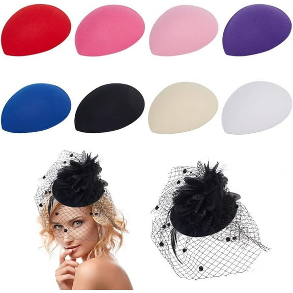 8Pcs Teardrop Fascinator Hat Base 5.2x4.4inch EVA Millinery Fascinator Base Cocktail Hats Making Base Women Hat Craft