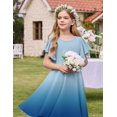 thumbnail image 5 of Arshiner Girl's Summer Dresses Ruffle Short Sleeve Swing Flowy Midi Casual Sundress with Pockets, 5 of 6