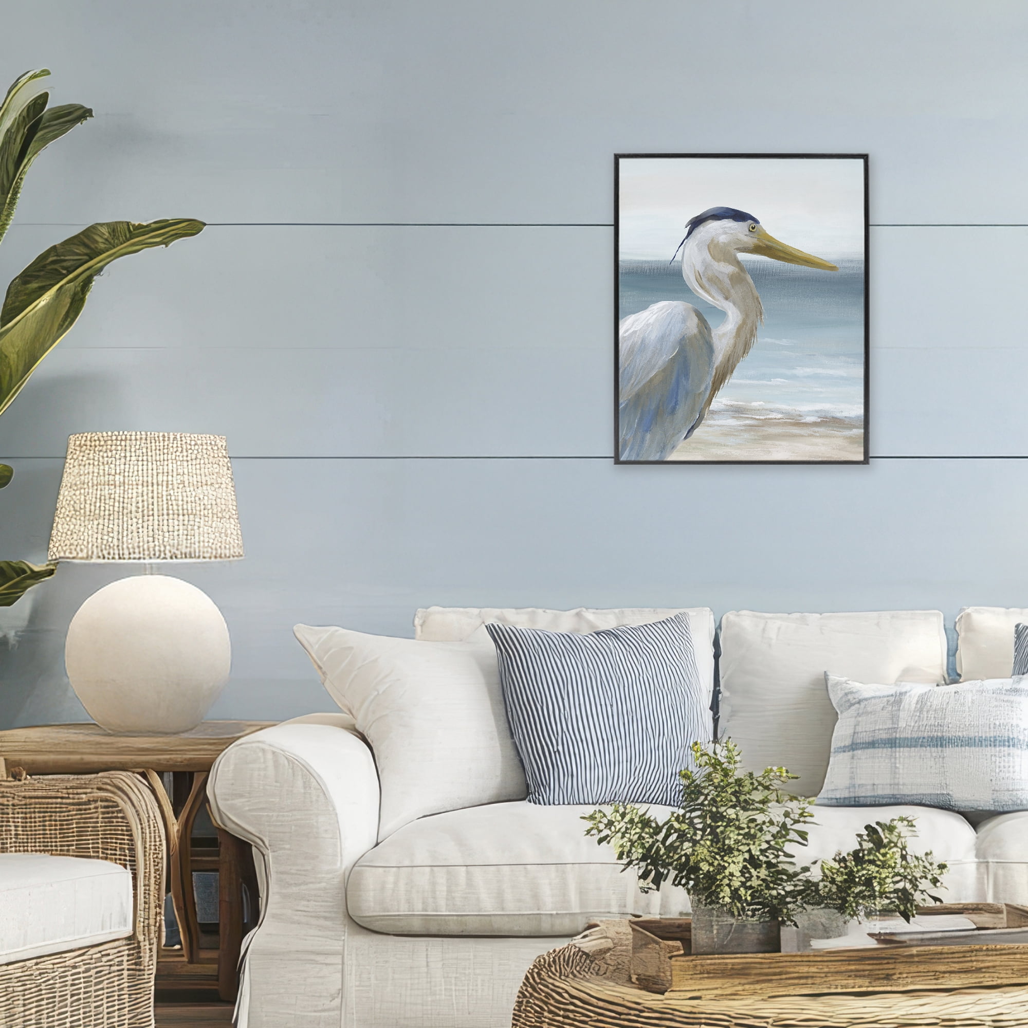 Stupell Industries Right Gazing Heron Black Framed Giclee Art, design by Nan