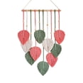 thumbnail image 4 of Macrame Wall Hanging Boho Woven Tapestry Chic Home Decor Wall Art，Modern Bohemian Handmade Leaf Feather Decoration for Apartment Dorm Living Room Bedroom 15.7"W X26.7"L, 4 of 7