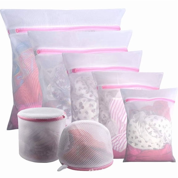 7pcs laundry bag set - special for washing machines, anti deformation mesh bag, fine mesh, coarse mesh, large hole, thick double-layer